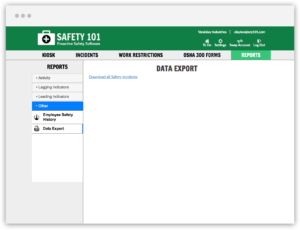 Export all safety incidents from Safety 101 - observed hazards, near misses and serious injuries - to do your own safety analysis and reports