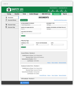 Manage all your documents from one place with Safety 101